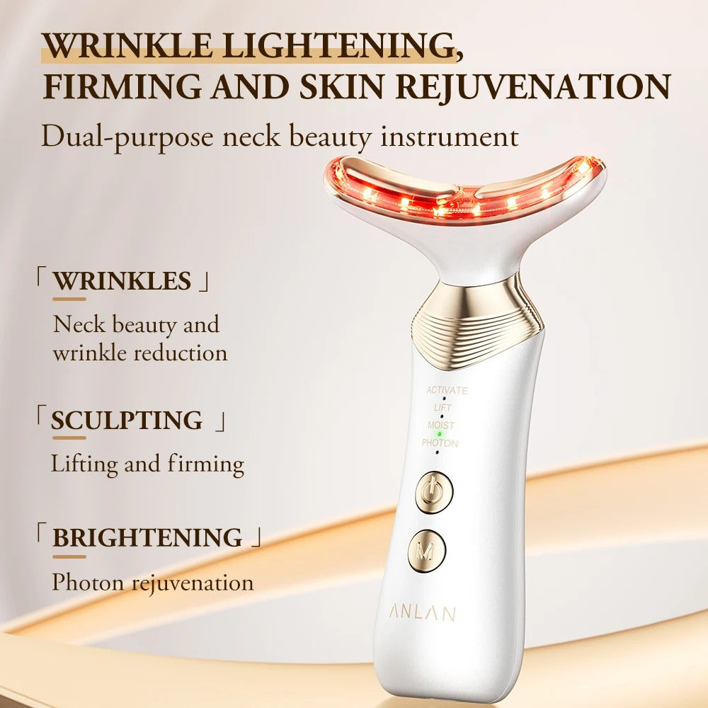 ANLAN 24K Gold Neck & Face Lifting Device — 5-Color LED