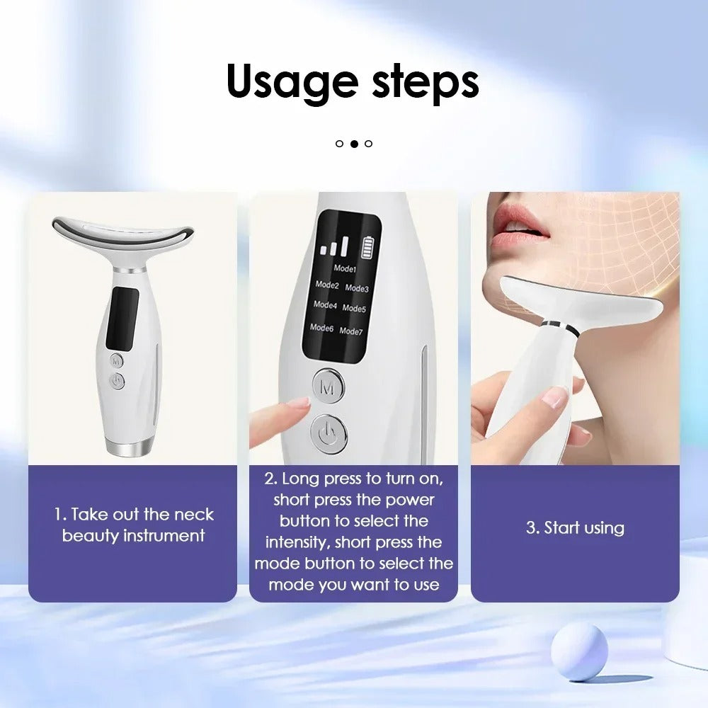 7-Color LED Photon Neck & Face Lifting Massager