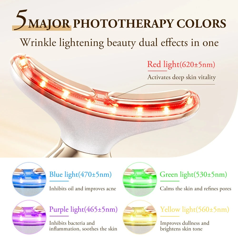ANLAN 24K Gold Neck & Face Lifting Device — 5-Color LED