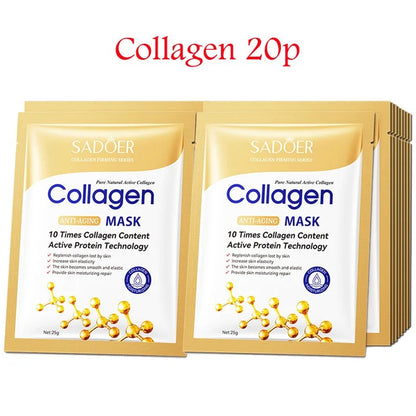 20-Pack Hyaluronic Acid & Collagen Korean Sheet Mask