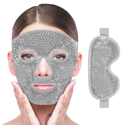 Gel Bead Ice Cooling Face & Eye Mask Set