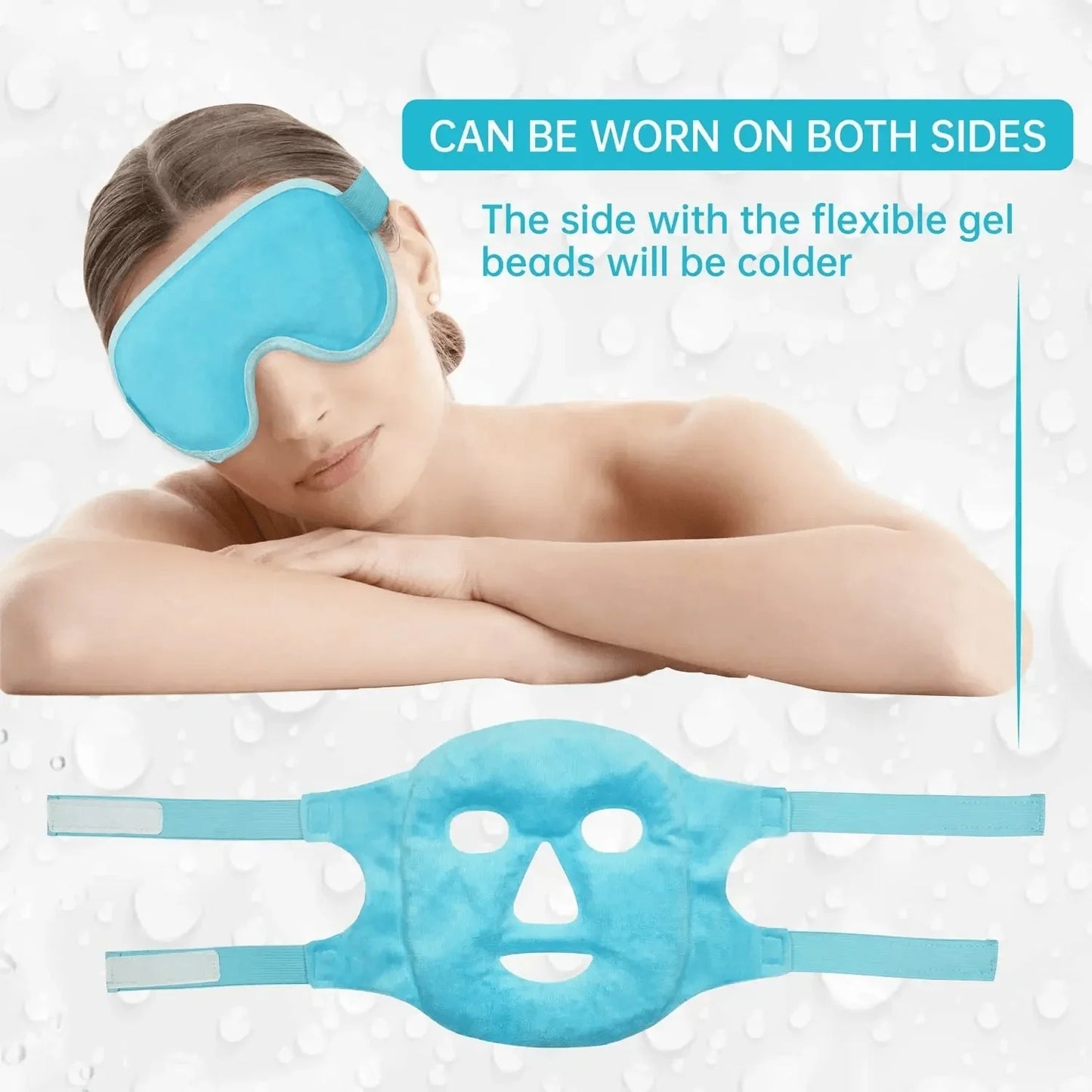 Gel Bead Ice Cooling Face & Eye Mask Set