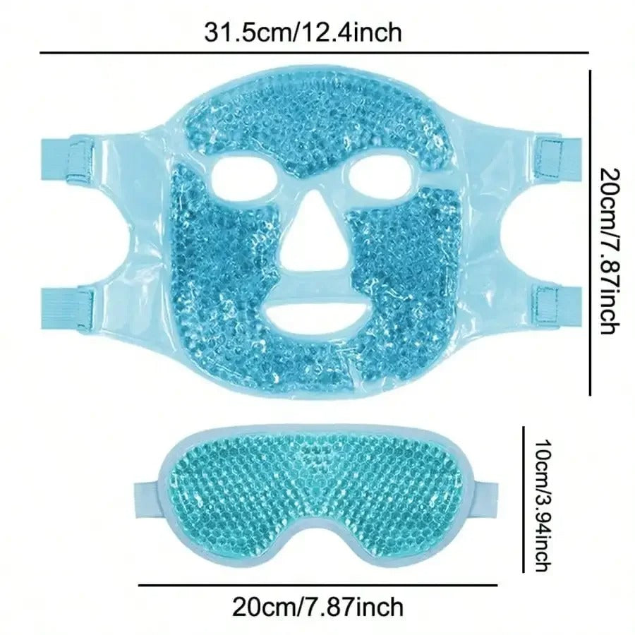 Gel Bead Ice Cooling Face & Eye Mask Set