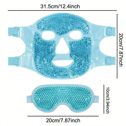Gel Bead Ice Cooling Face & Eye Mask Set